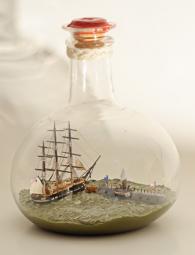 The Ramming and Sinking of the USS Cumberland by the CSS Virginia Ship in Bottle *